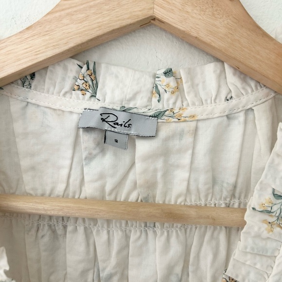 Rails Dion Small Midi Dress White Amaryllis Floral Print Drop Waist 100% Cotton - Picture 3 of 9